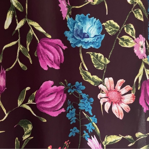 Belle Vere Eggplant Purple Floral Wrap Tie Front Maxi Dress Lined NOWT - Picture 8 of 10